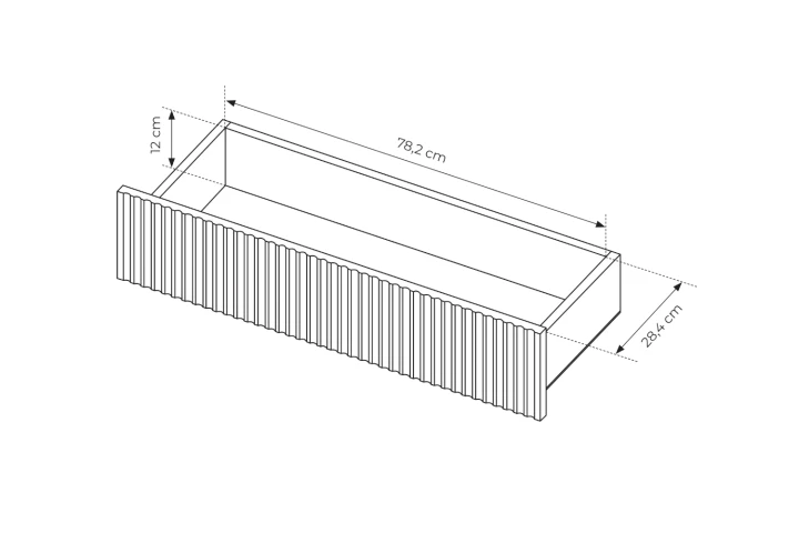 Wymiary szuflady komody 187 cm Nore