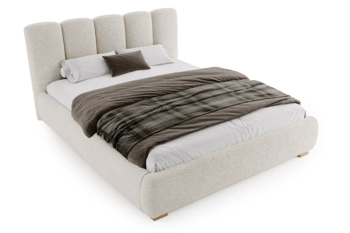 Łóżko tapicerowane z pojemnikiem i metalowym stelażem Velluto - Quelle 03