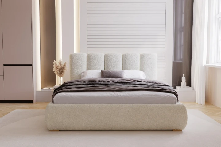 Łóżko tapicerowane z pojemnikiem i metalowym stelażem Velluto - Quelle 03