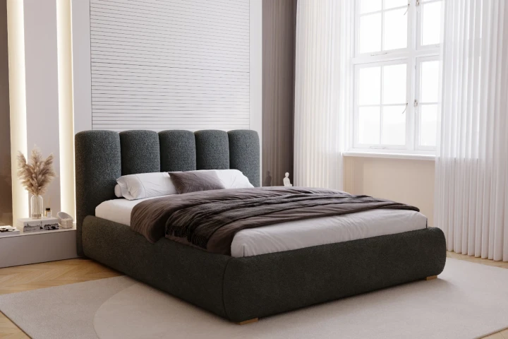 Łóżko tapicerowane z pojemnikiem i metalowym stelażem Velluto - Quelle 92