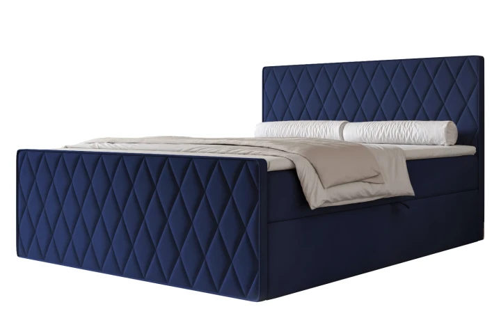 Łóżko kontynentalne z pojemnikiem na pościel Diamond Granatowy