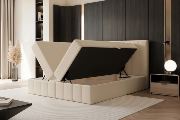 Łóżko kontynentalne z pojemnikiem na pościel Elite