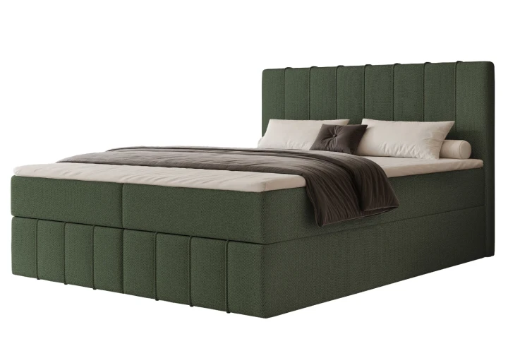 Łóżko kontynentalne z pojemnikiem na pościel Elite Ciemny zielony