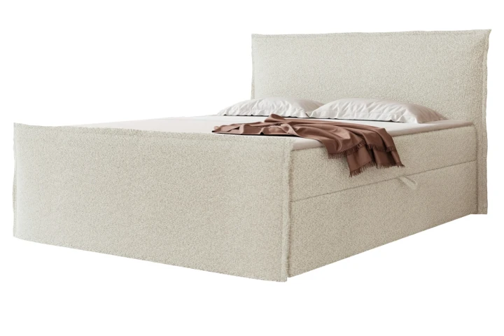 Łóżko kontynentalne z pojemnikiem na pościel Marino Śmietankowy