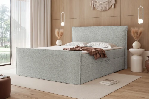 Łóżko kontynentalne z pojemnikiem na pościel Marino Platynowy szary