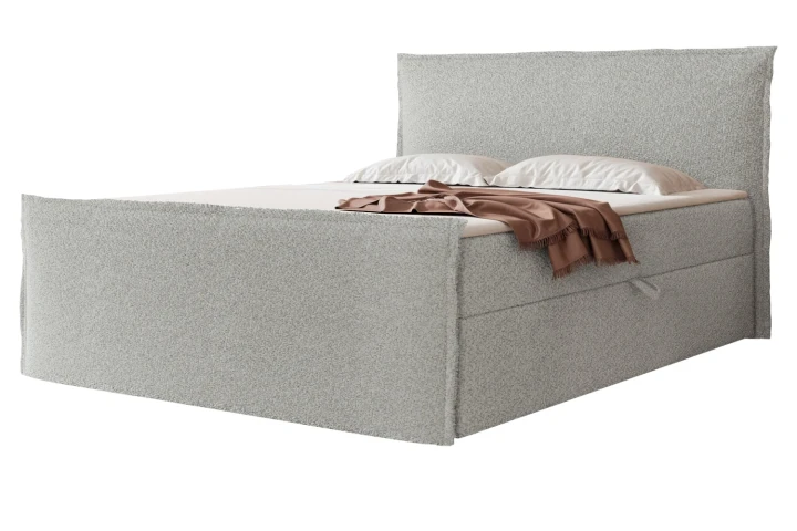 Łóżko kontynentalne z pojemnikiem na pościel Marino Platynowy szary