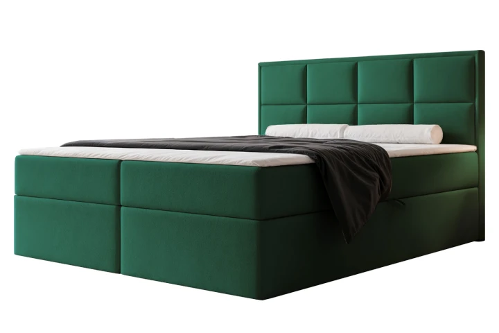 Łóżko kontynentalne z pojemnikiem na pościel Imperial Zielony