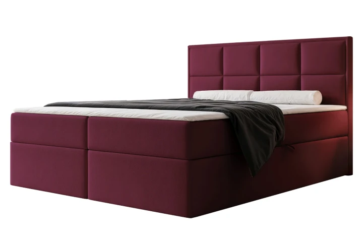 Łóżko kontynentalne z pojemnikiem na pościel Imperial Bordowy
