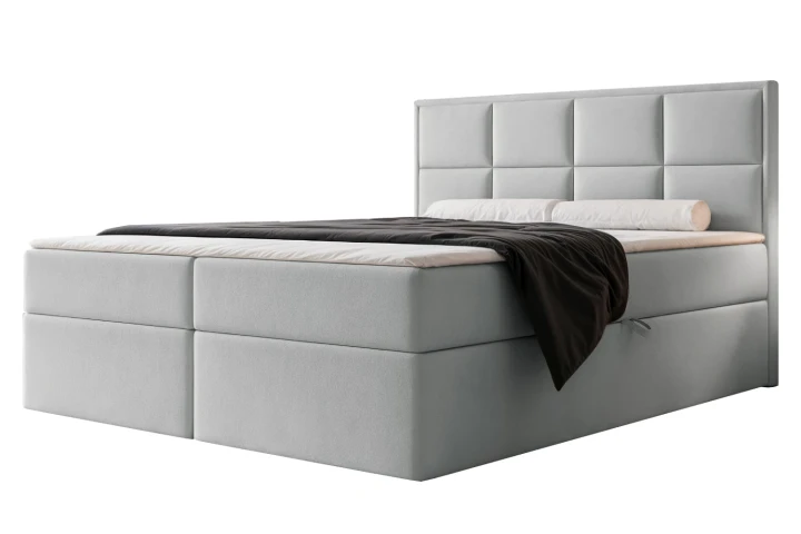 Łóżko kontynentalne z pojemnikiem na pościel Imperial Gołębi Szary