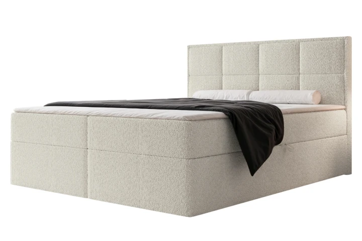 Łóżko kontynentalne z pojemnikiem na pościel Imperial Jasny szary