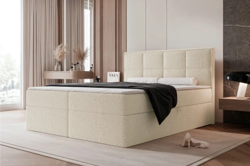 Łóżko kontynentalne z pojemnikiem na pościel Imperial Beżowy