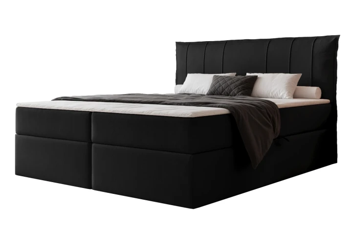 Łóżko kontynentalne z pojemnikiem na pościel Vertico Czarny