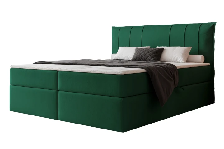 Łóżko kontynentalne z pojemnikiem na pościel Vertico Zielony
