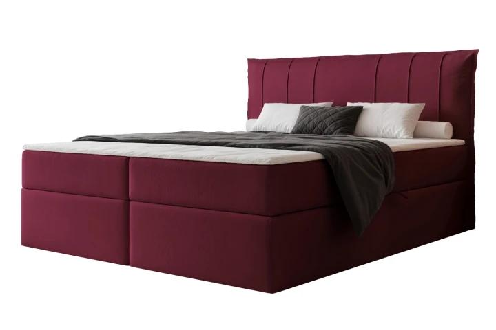 Łóżko kontynentalne z pojemnikiem na pościel Vertico Bordowy