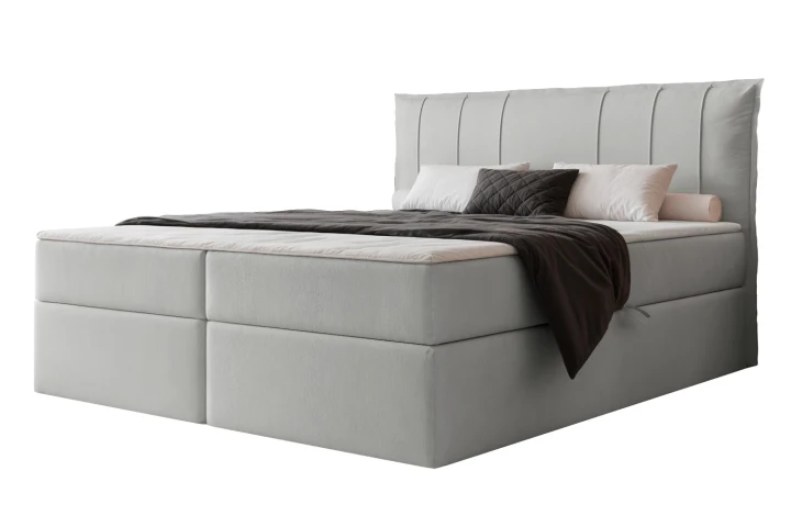 Łóżko kontynentalne z pojemnikiem na pościel Vertico Gołębi szary