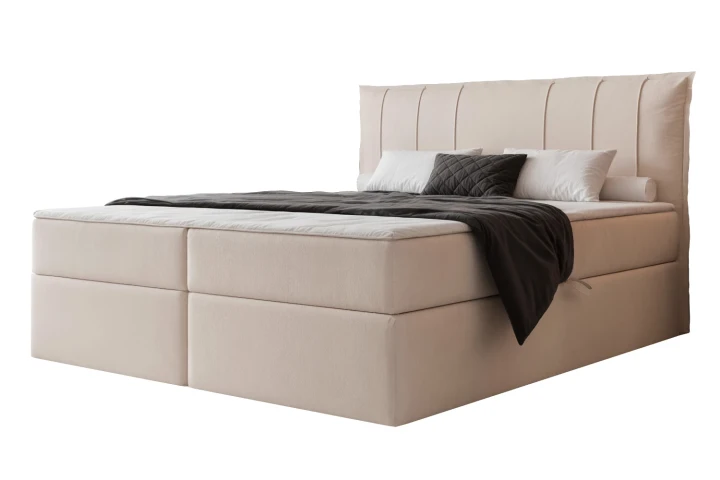 Łóżko kontynentalne z pojemnikiem na pościel Vertico Ecru