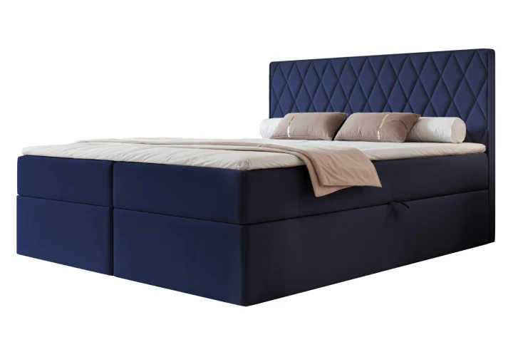 Łóżko kontynentalne z pojemnikiem na pościel Royal Granatowy