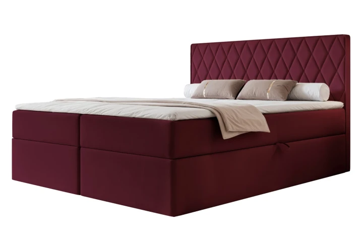 Łóżko kontynentalne z pojemnikiem na pościel Royal Bordowy