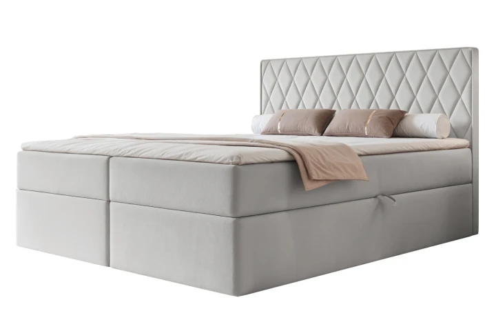 Łóżko kontynentalne z pojemnikiem na pościel Royal Gołębi Szary