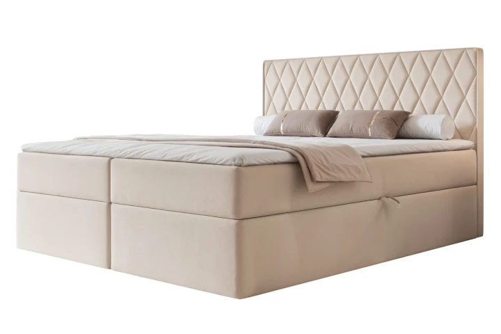 Łóżko kontynentalne z pojemnikiem na pościel Royal Ecru