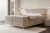 Łóżko kontynentalne z nóżkami i pojemnikiem na pościel Royal Szaro-beżowy