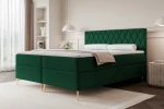 Łóżko kontynentalne z nóżkami i pojemnikiem na pościel Royal Zielony