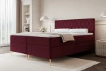 Łóżko kontynentalne z nóżkami i pojemnikiem na pościel Royal Bordowy