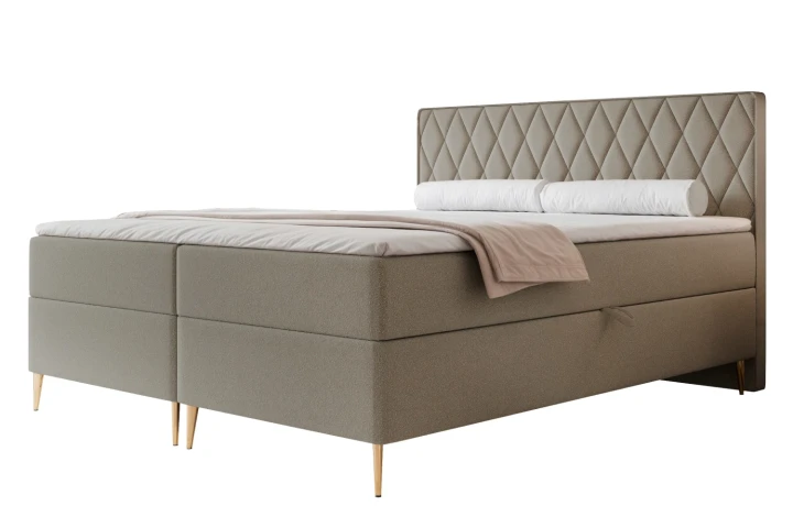 Łóżko kontynentalne z nóżkami i pojemnikiem na pościel Royal Taupe