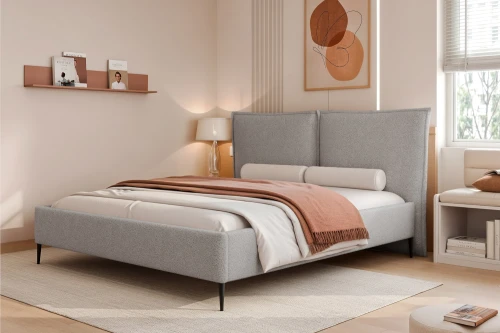 Łóżko tapicerowane do sypialni z pojemnikiem na pościel Lento Popielaty