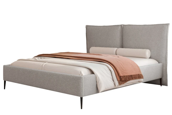Łóżko tapicerowane do sypialni z pojemnikiem na pościel Lento Popielaty