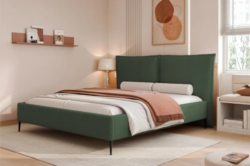 Łóżko tapicerowane do sypialni z pojemnikiem na pościel Lento Zielony