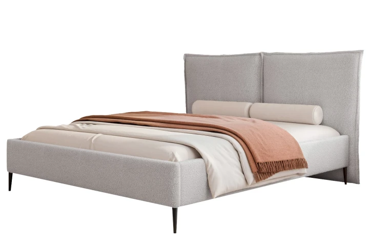 Łóżko tapicerowane do sypialni z pojemnikiem na pościel Lento Jasny szary