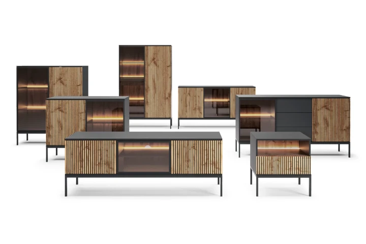 Kolekcja Linea Dąb Wotan na białym tle