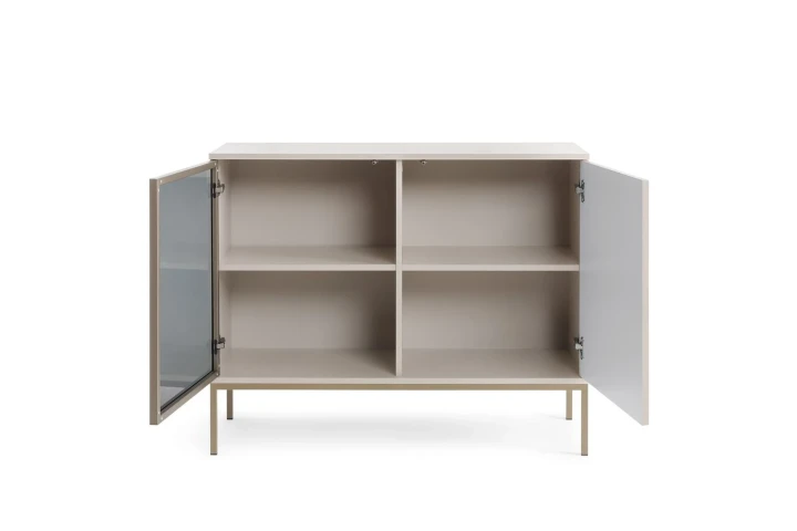 Komoda loftowa Linea 104cm z drzwiami i oświetleniem LED Kaszmir