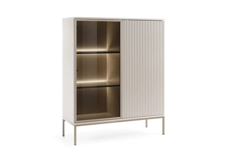 Witryna niska Linea z oświetleniem LED Kaszmir