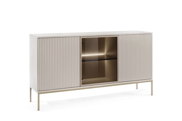 Komoda Linea z drzwiami i oświetleniem LED Kaszmir