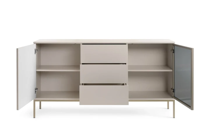 Komoda Linea z drzwiami i szufladami oraz oświetleniem LED Kaszmir