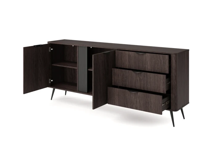 Komoda do salonu z drzwiczkami i szufladami Teris Dąb Dunin