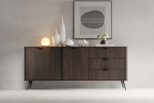 Komoda do salonu z drzwiczkami i szufladami Teris Dąb Dunin