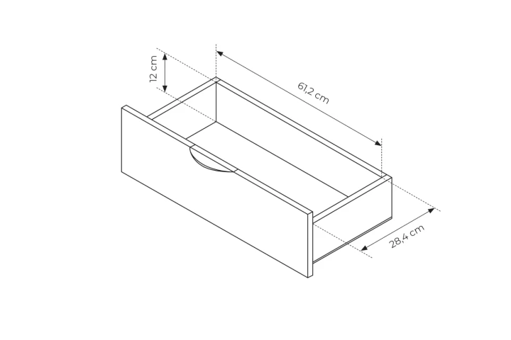 Komoda do salonu z drzwiczkami i szufladami Teris wymiary szuflady