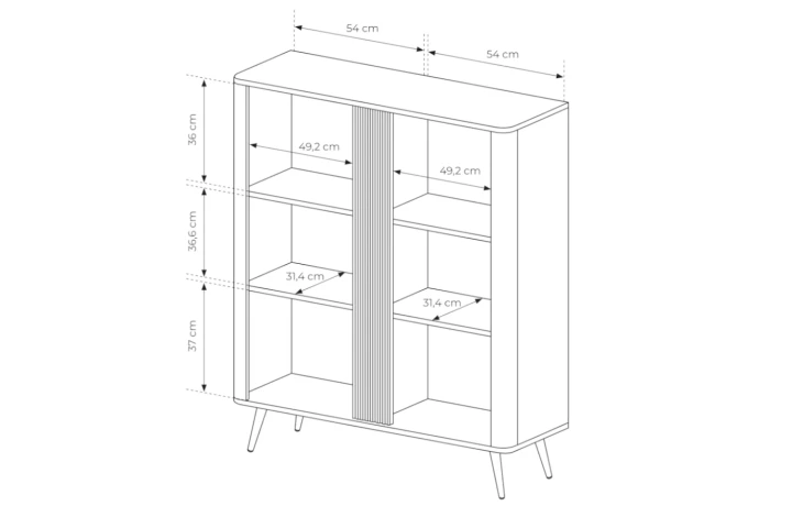 Komoda wysoka dwudrzwiowa Teris wymiary