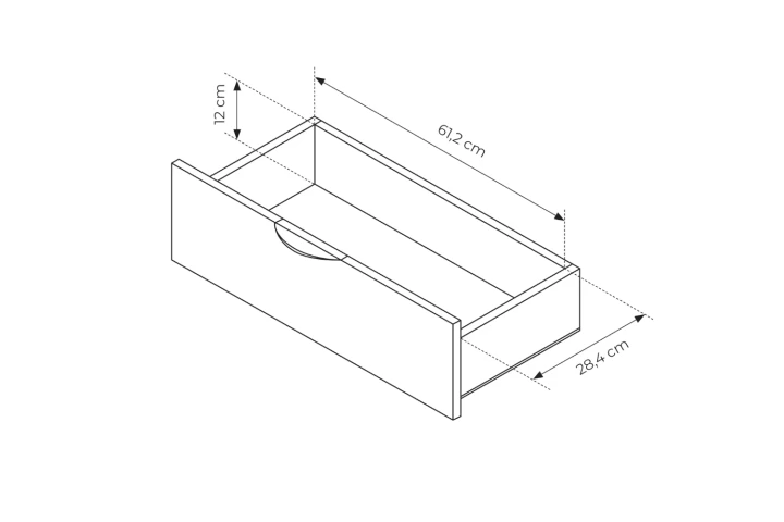 Szafka RTV z drzwiczkami i szufladami Teris wymiary szuflady