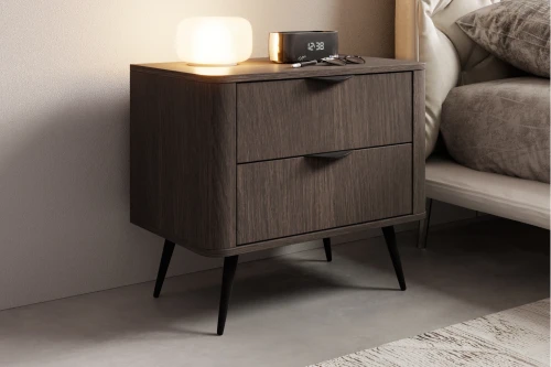 Stolik nocny z szufladami Teris Dąb Dunin