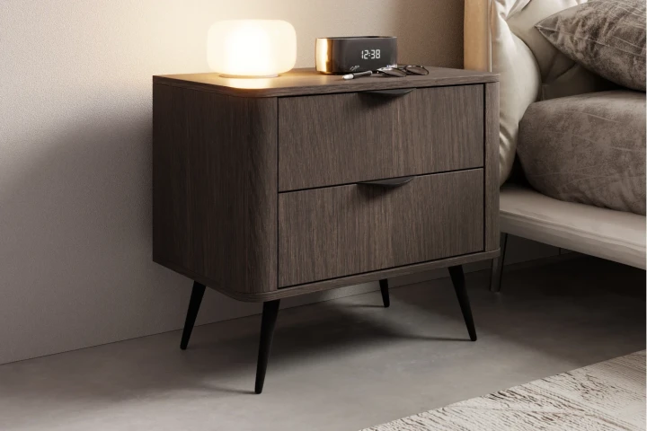 Stolik nocny z szufladami Teris Dąb Dunin