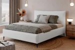 Łóżko tapicerowane do sypialni z pojemnikiem na pościel Vera Jasny popiel
