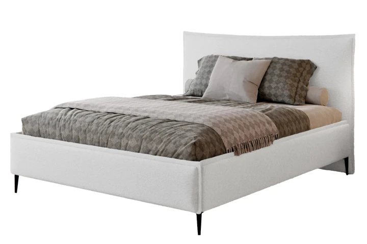 Łóżko tapicerowane do sypialni z pojemnikiem na pościel Vera Jasny popiel