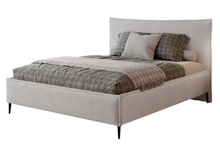 Łóżko tapicerowane do sypialni z pojemnikiem na pościel Vera Jasny szary