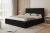 Łóżko tapicerowane z pojemnikiem na pościel i stelażem Luxo Czarny