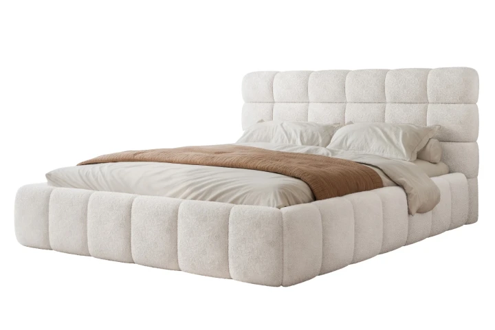 Łóżka tapicerowane Bubble z pojemnikiem na pościel w tkaninie Legend 1