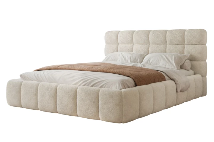 Łóżka tapicerowane Bubble z pojemnikiem na pościel w tkaninie Legend 2